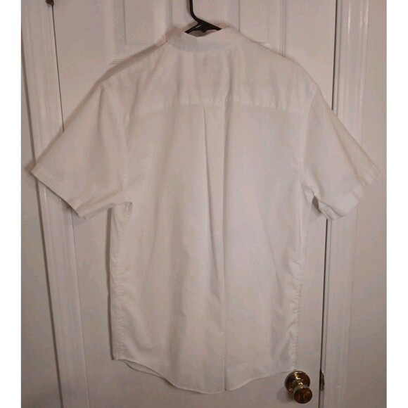 Mens Saddlebred Button Down Medium White Short Sleeve Shirt - Picture 2 of 5